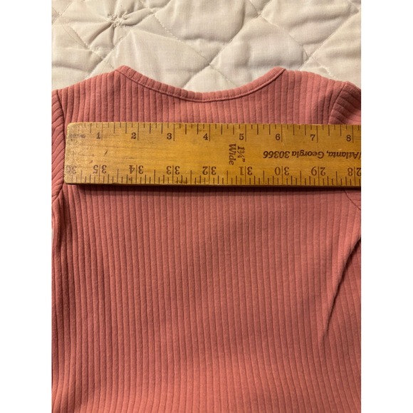 H&M Cotton Knit Dress Long Sleeve Peplum Hem Pink 9 Month Preowned Cute Cozy EUC - Picture 8 of 8